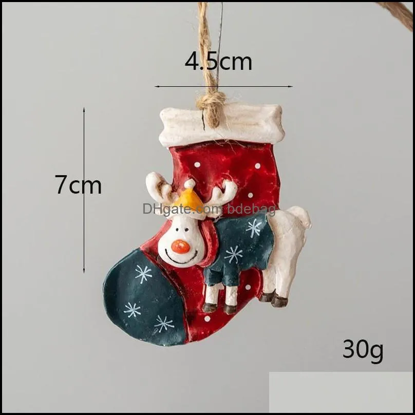 party supplies christmas resin small pendants xmax tree decoration accessories american retro pendant home decorations 758 b3