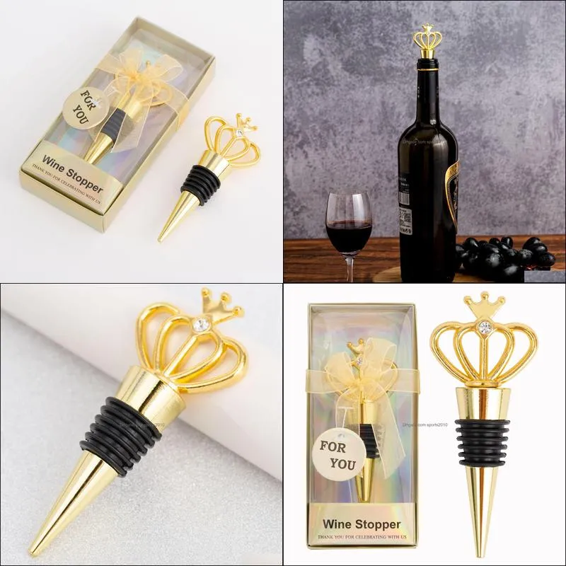 diamond crown wine stopper home kitchen bar tool fashion environmental protection metal seal stoppers wedding guest gifts