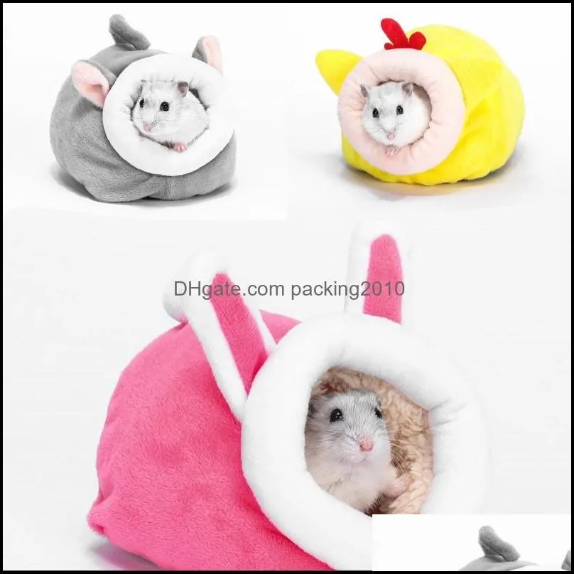 12x10x9cm mini pet house hamster hedgehog winter cave animal bed thickening warm furniture squirrel nest 3 color new arrival 4 5zg g2