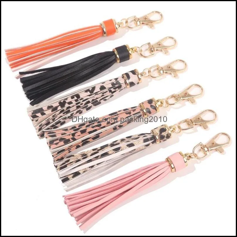 fashion tassel key chain party favor women cute bag accessory pu leather tassels car key ring