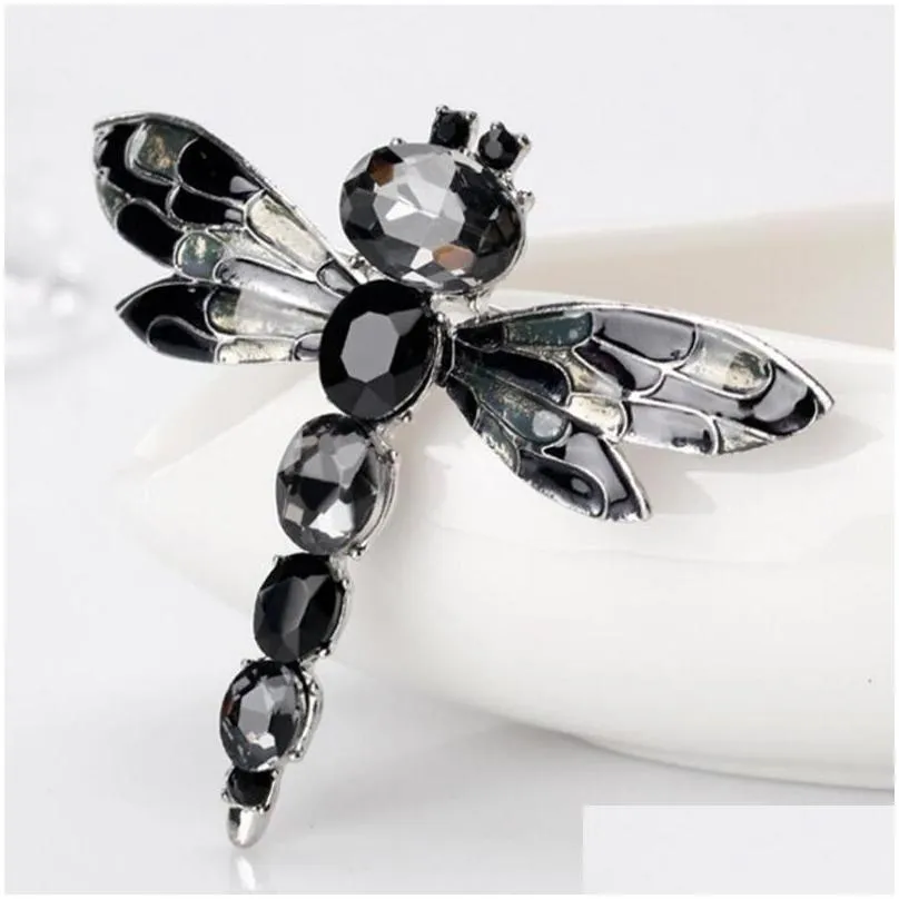 pins brooches enamel wing crystal dragonfly large brooch pins fashion party banquet costume accessories wedding jewelry for women broche