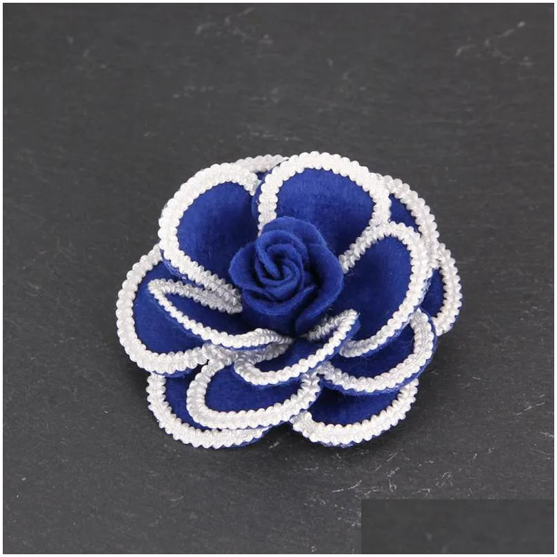 pins brooches simple borders classic colorful fabric camellia flower brooch women cloth art corsage jewelry pin shawl shirt collar