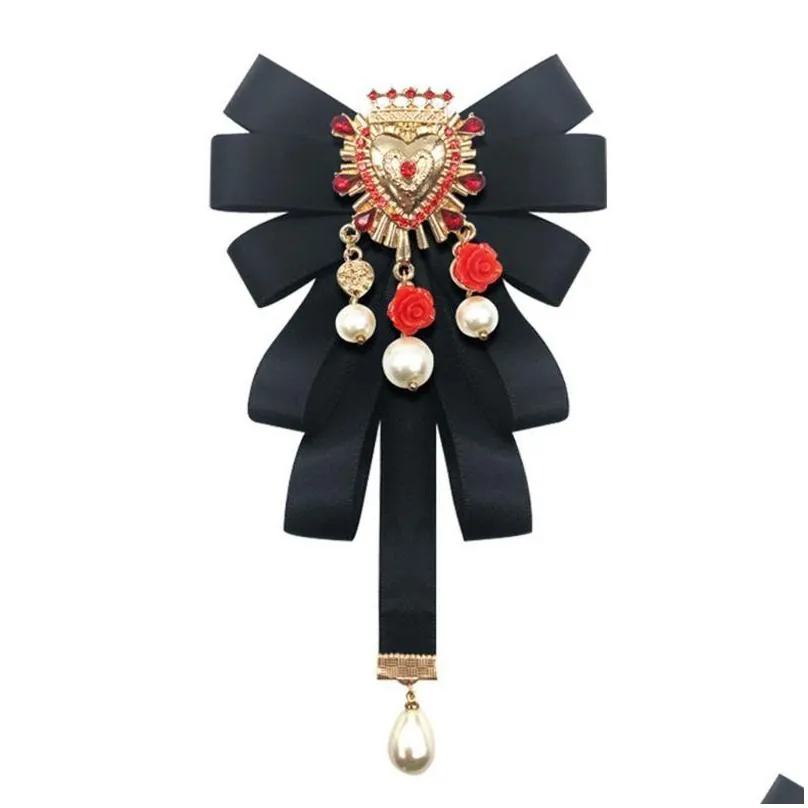pins brooches baroque bowknot bow tie cravat bowtie ribbon ties brooch pins women jewelry gift f3md