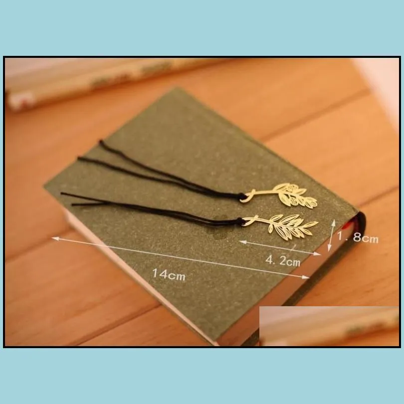 simple fashion metal bookmark student mimosa lotus maple leaf clover bookmarks stationery office school supplies graduation gift