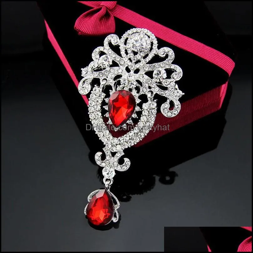 diamons crystal crown drop brooches pins corsage scarf clips engagement wedding brooch for women men fashion jewelry