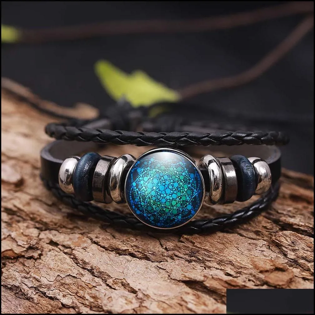new design flower of life bracelets om yoga chakra pendant bracelet fashion glass dome sacred geometry for women jewelry