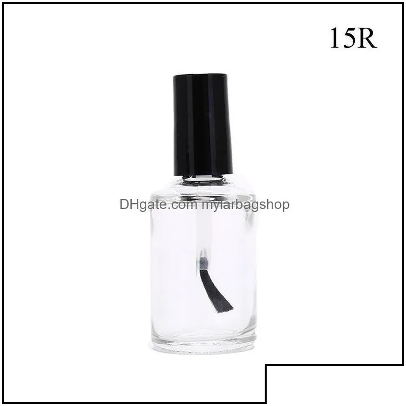 packing bottles office school business industrial 10ml 15ml transparent glass nail polish bottle empty with a lid brush cosmetic