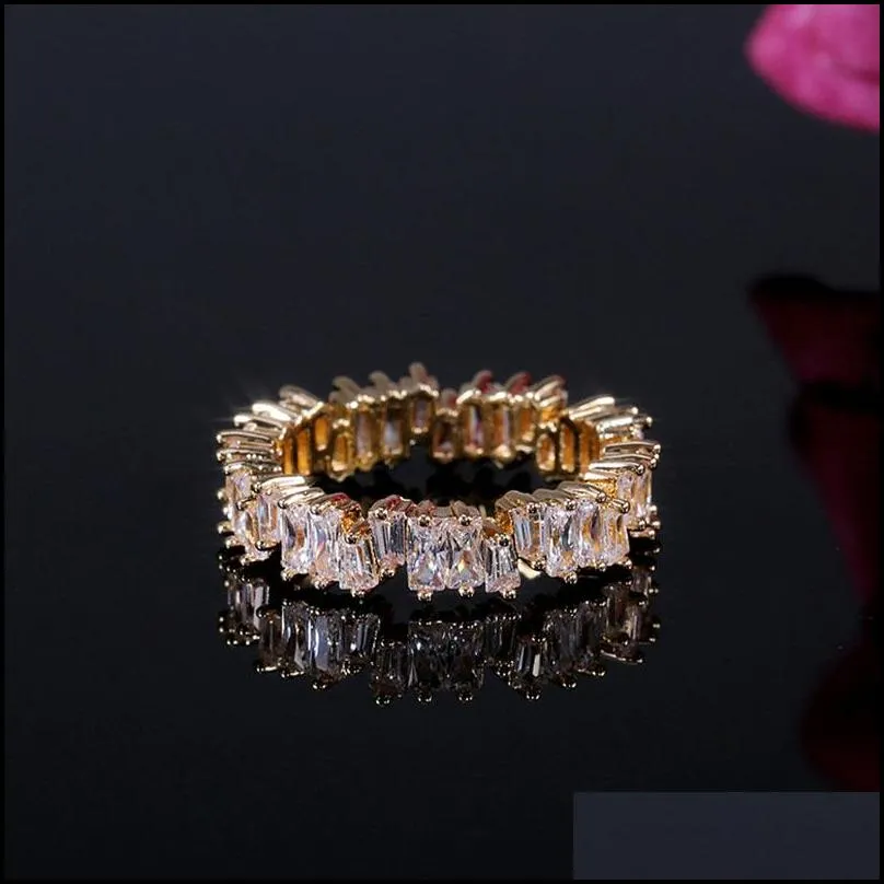 new fashion zircon cz wedding ring irregular white cubic zircon finger rings fit 6 to 10 for women jewelry party gift