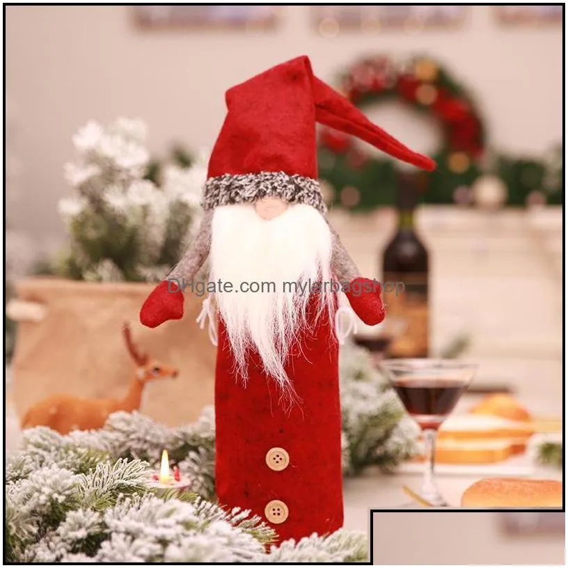 christmas decorations gnomes wine bottle er handmade swedish tomte santa claus toppers bags holiday home drop delivery 2021 garden fe