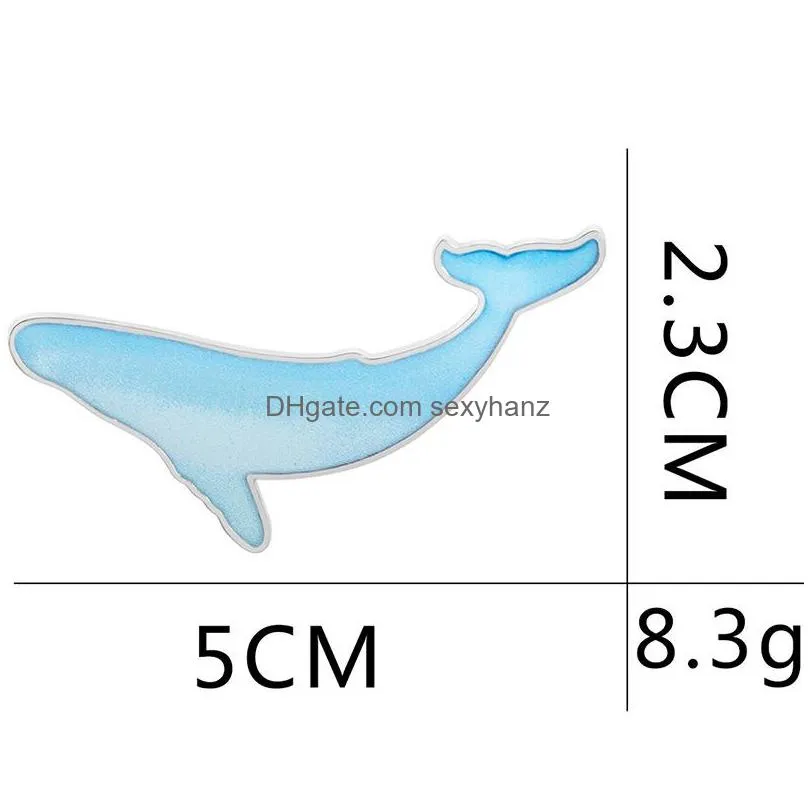 japanese cartoon blue whale brooch pins enamel funny metal brooches for girls xmas gift jewelry badges bag clothes accessories men shirt