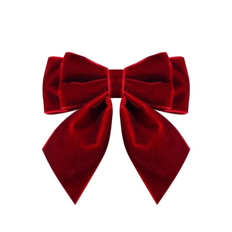 preppy style jk girl wine red double layer bow ties velvet fashion tie necktie for women shirt bowknot brooches collar accessories