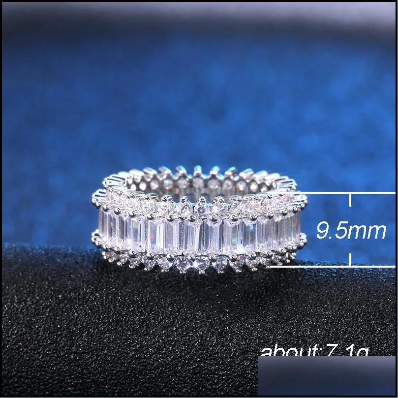 cubic zircon rings cz eternity band engagement rings wedding full stone ring europea america fashion jewellry for women