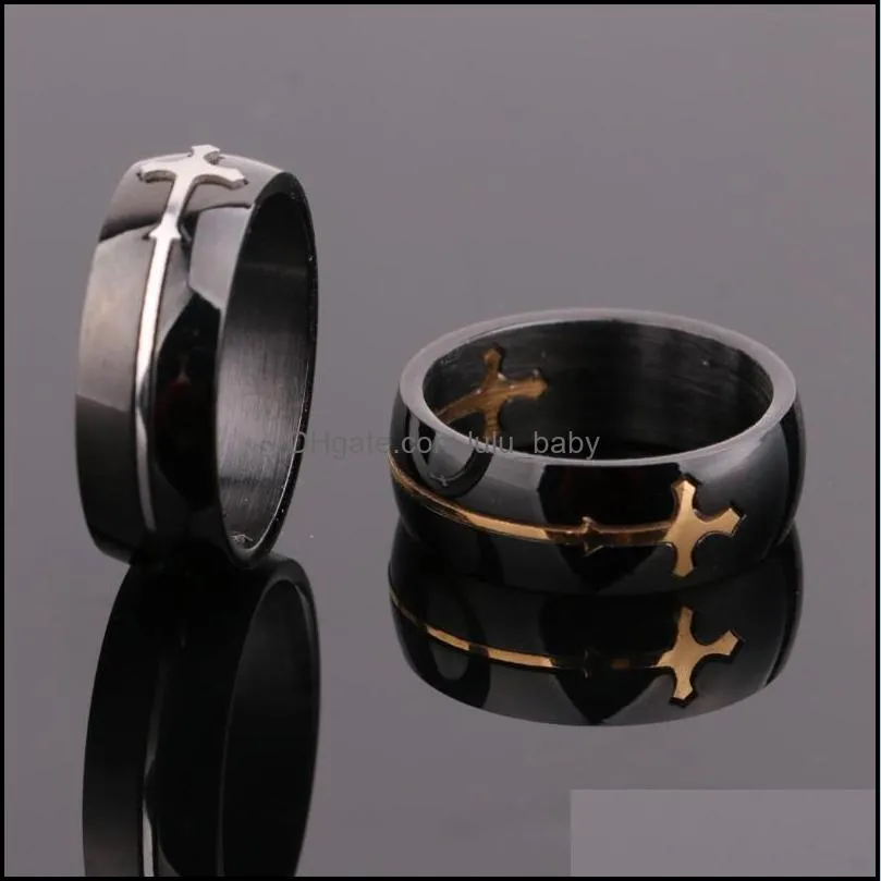 removable jesus cross rings stainless steel rings women men silver gold cross fashion jewelry gift