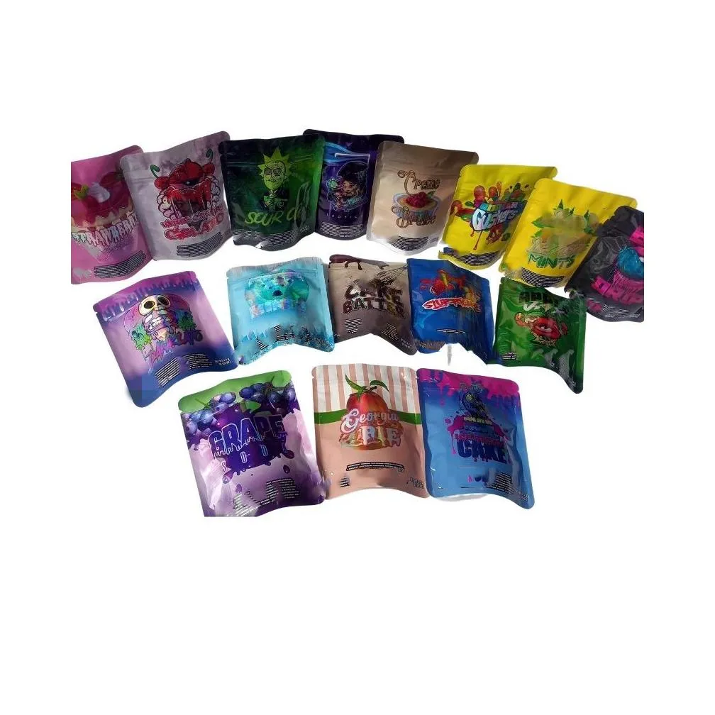  packing bags biscuit  double stuf chocolate birthday cake peanut butter 500mg cookie mylar edibles packaging bag pack package