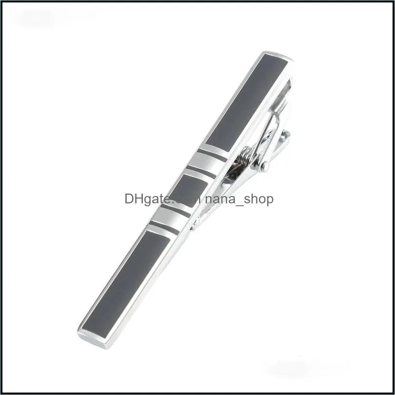 enamel black tie clips for men business suit ties bar claps fashion jewelry gift