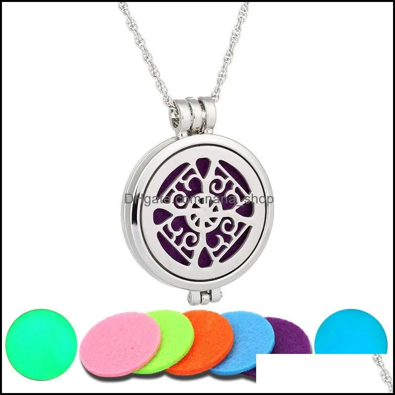 tree of life cross snowflake hollow luminous aromatherapy necklace stainless steel perfume dispenser locket cross pendant necklaces