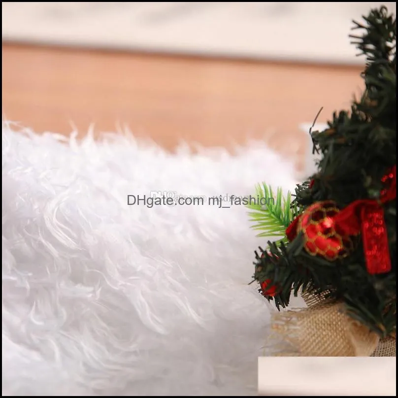 christmas tree plush skirt snowy white plush velvet merry christmas trees dress decorations festive party home decoration