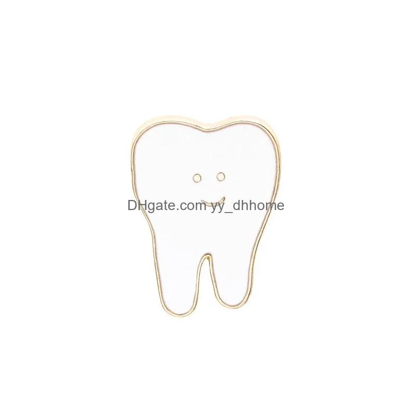 funny tooth decay brooch pins europe america creative cartoon metal brooches for boys xmas gift jewelry clothes badges denim shirt pin