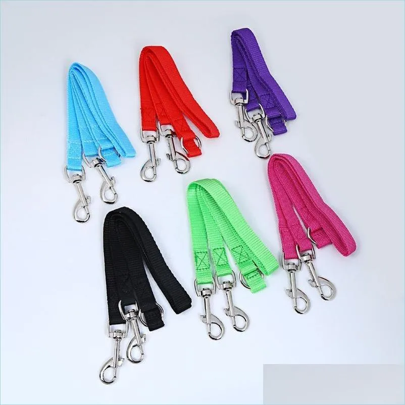 no  dual dog leash candy color double quicklink dogs leashes pet supplies