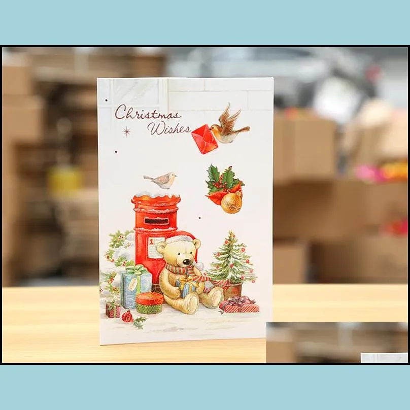 christmas card greeting cards with envelope santa claus christmas post gift for birthday valentine day party wedding decoration