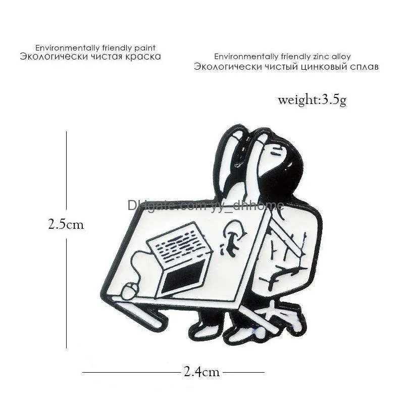 cute cartoon grumpy girl gets angry and flips the table brooch enamel pins fashion alloy brooches for women funny backpack badge jewelry gift clothes