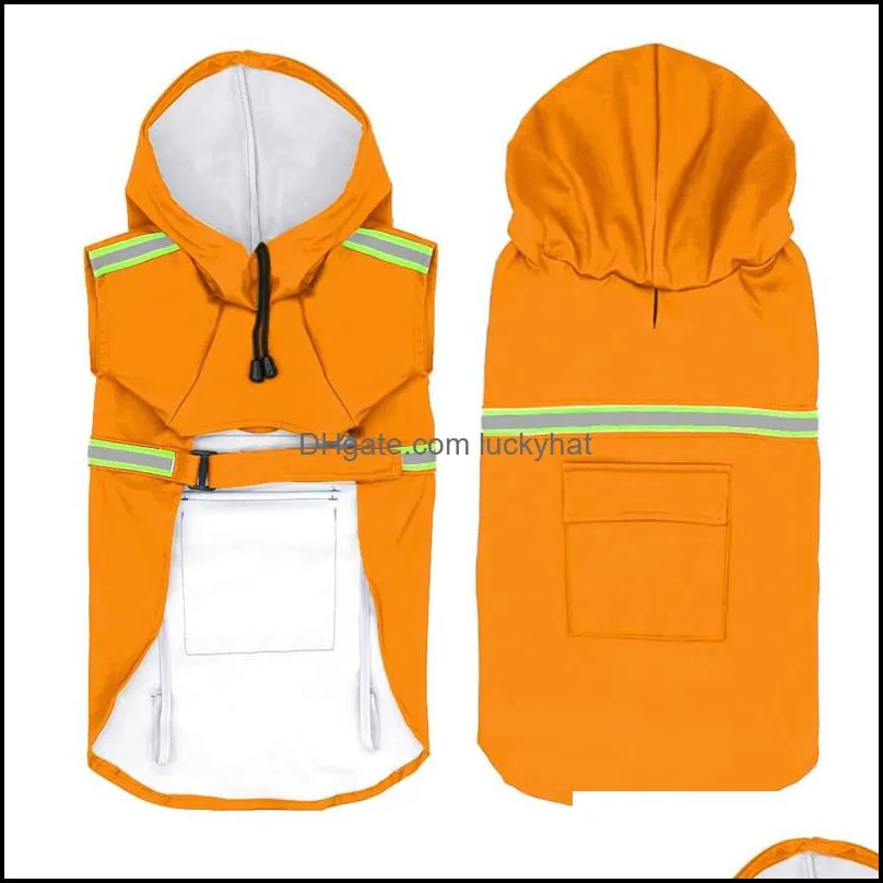 apparel pet dog reflective waterproof raincoat safe walk the dogs raincoats outwears accessories