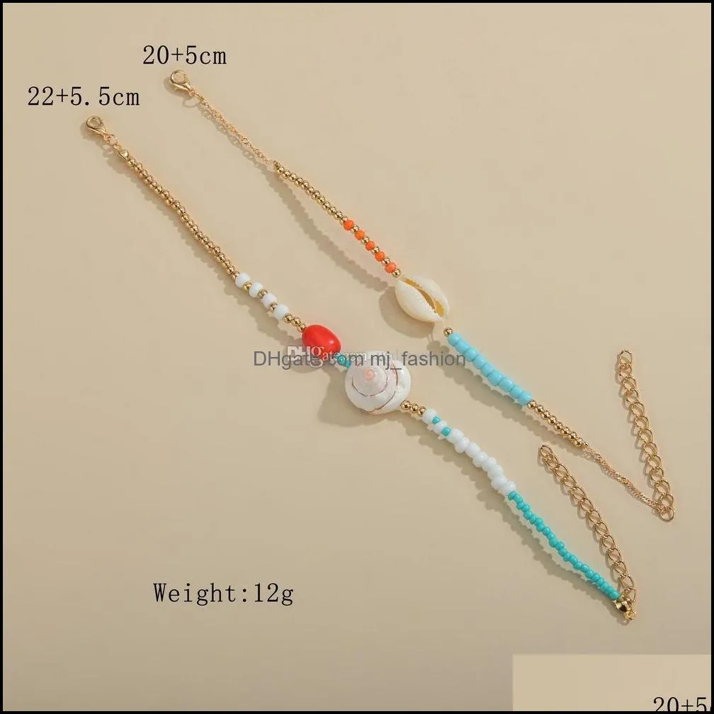 white shell beads anklet chain summer beach gold chains wrap foot chain foot bracelet women fashion jewelry gift