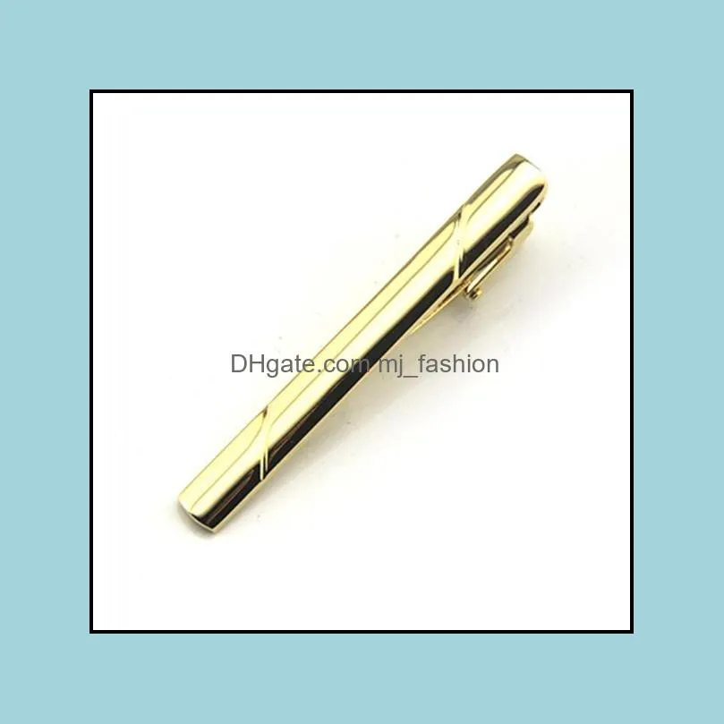 simple groove twill tie clips business suits shirt necktie ties bar clasps fashion jewelry for men