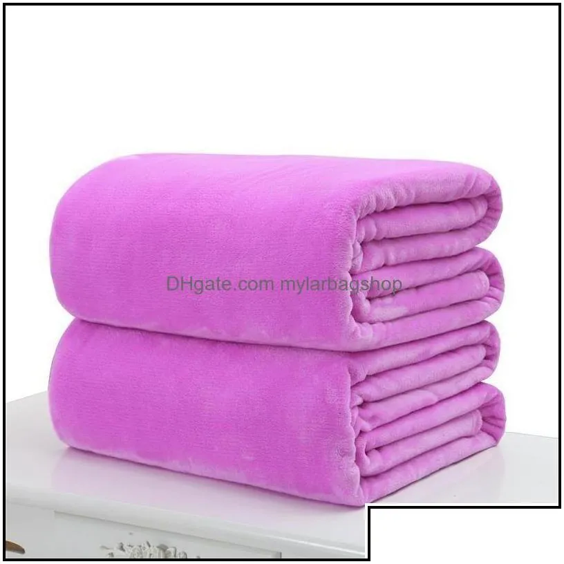 blankets warm flannel fleece soft solid bedspread plush winter summer throw blanket for bed sofa 44 v2 drop delivery 2021 home garden