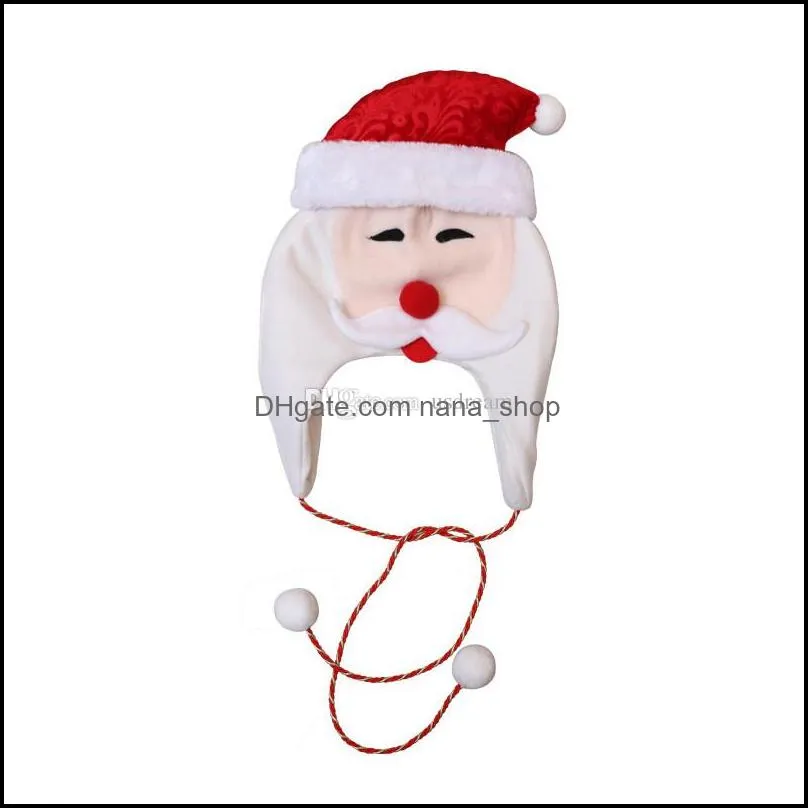 cartoon christmas hat lace santa reindeer snowman hat caps beanie gift festive party christmas decorations