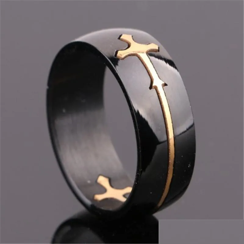 removable jesus cross rings stainless steel rings women men silver gold cross fashion jewelry gift