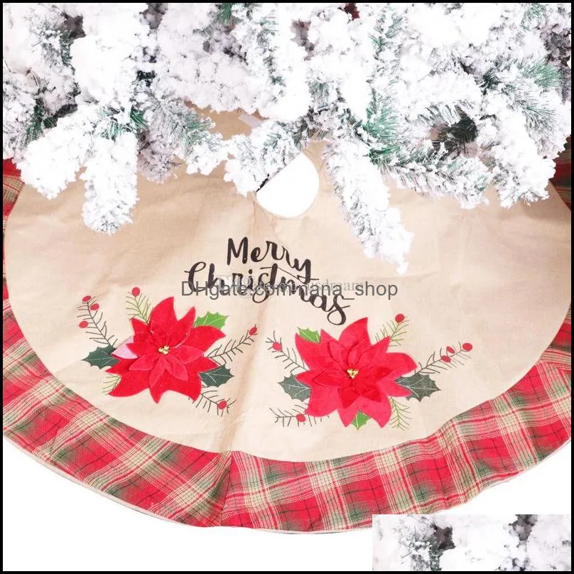 merry christmas tree skirt cushion flower print xmas tree skirts party festive party home decoration