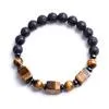 lava volcanic bracelet square cube amethyst agate tiger eye natural stone bead strand bracelets women men fashion jewelry