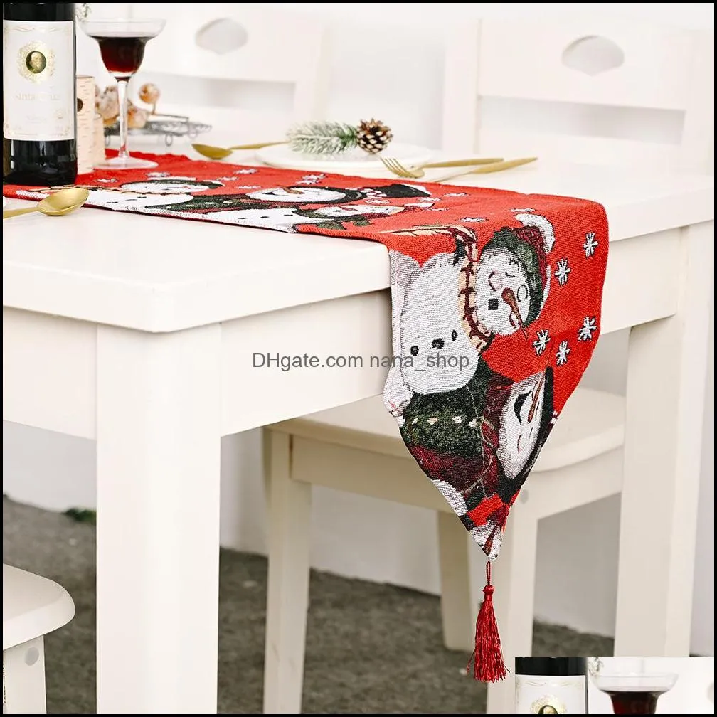 print christmas tree snowman placemats tablecloth red home kitchen dining coffee table mats christmas table decorations home decor