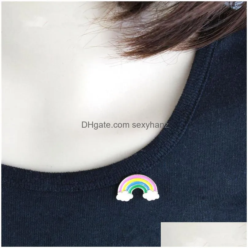 cute enamel cartoon brooches for women small harajuku funny brooches gold plated fashion jewelry banana egg rainbow button collar pin