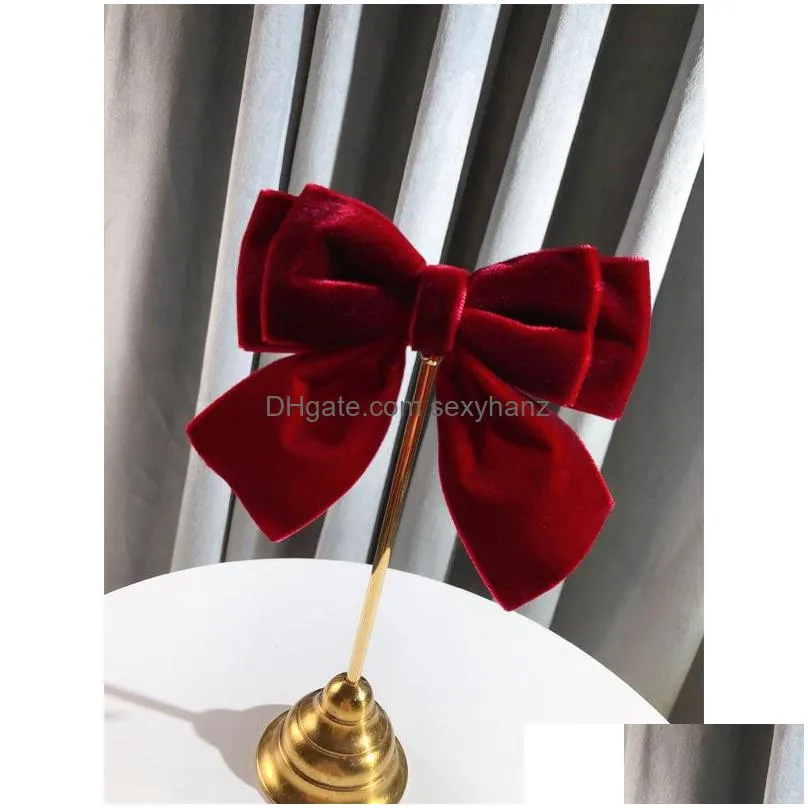 preppy style jk girl wine red double layer bow ties velvet fashion tie necktie for women shirt bowknot brooches collar accessories