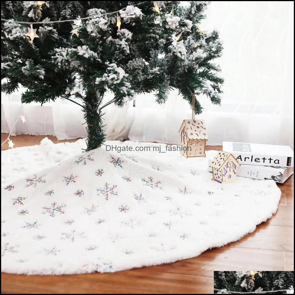 sequin snowflake christmas tree plush skirt silver gold trees dress holiday party christmas decoration home decor