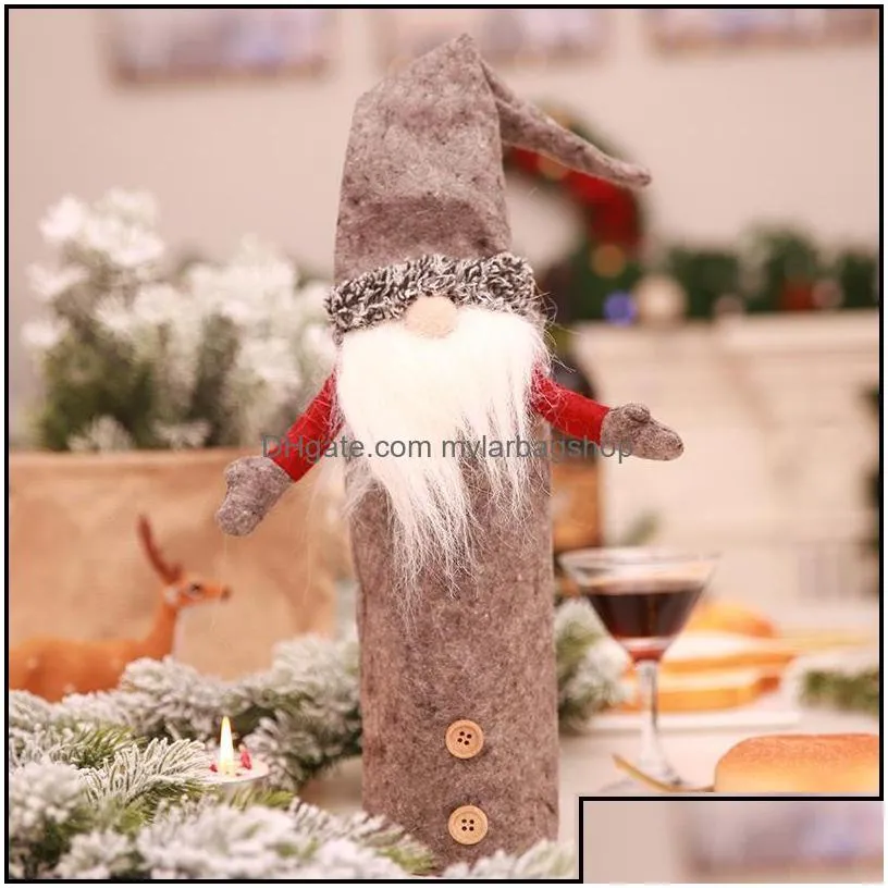 christmas decorations gnomes wine bottle er handmade swedish tomte santa claus toppers bags holiday home drop delivery 2021 garden fe