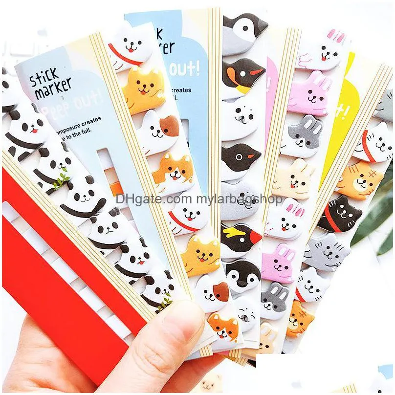 notes kawaii memo pad bookmarks creative cute animal sticky mylarbagshop 0821 japanese and south korea stationery sitting annamend bo