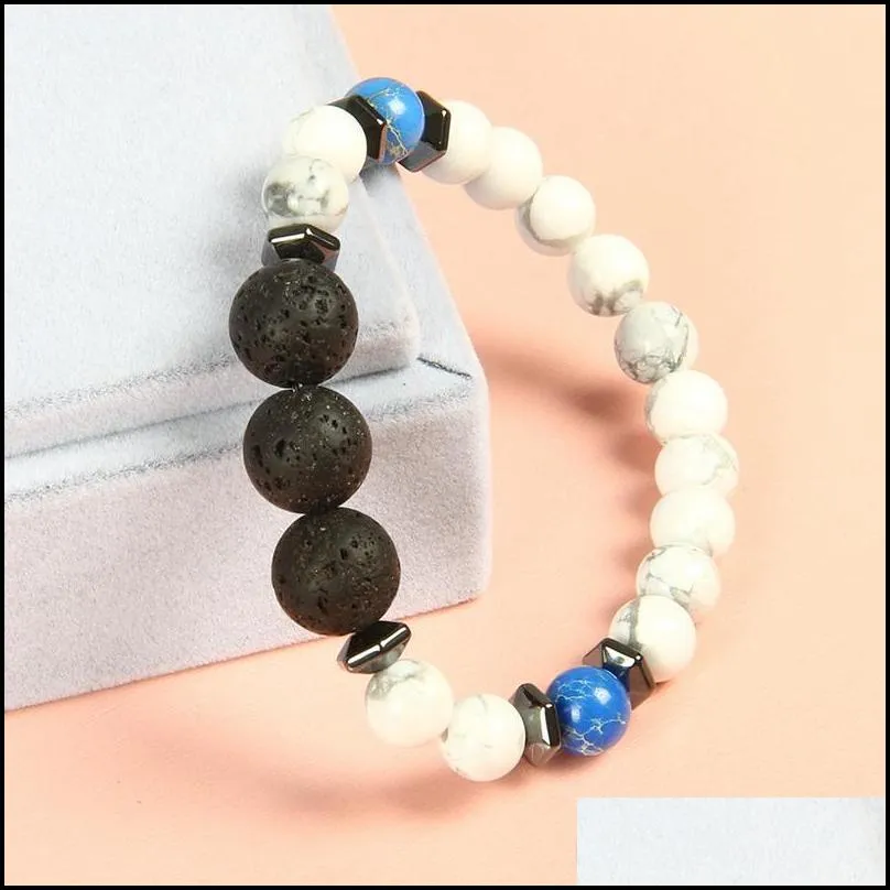 new design summer mens bracelet 1pcs 8mm with 12mm lave stone tiger eye stone beads lucky energy bracelets for men