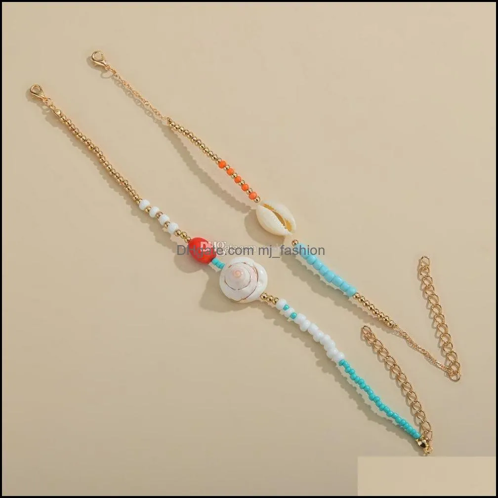 white shell beads anklet chain summer beach gold chains wrap foot chain foot bracelet women fashion jewelry gift