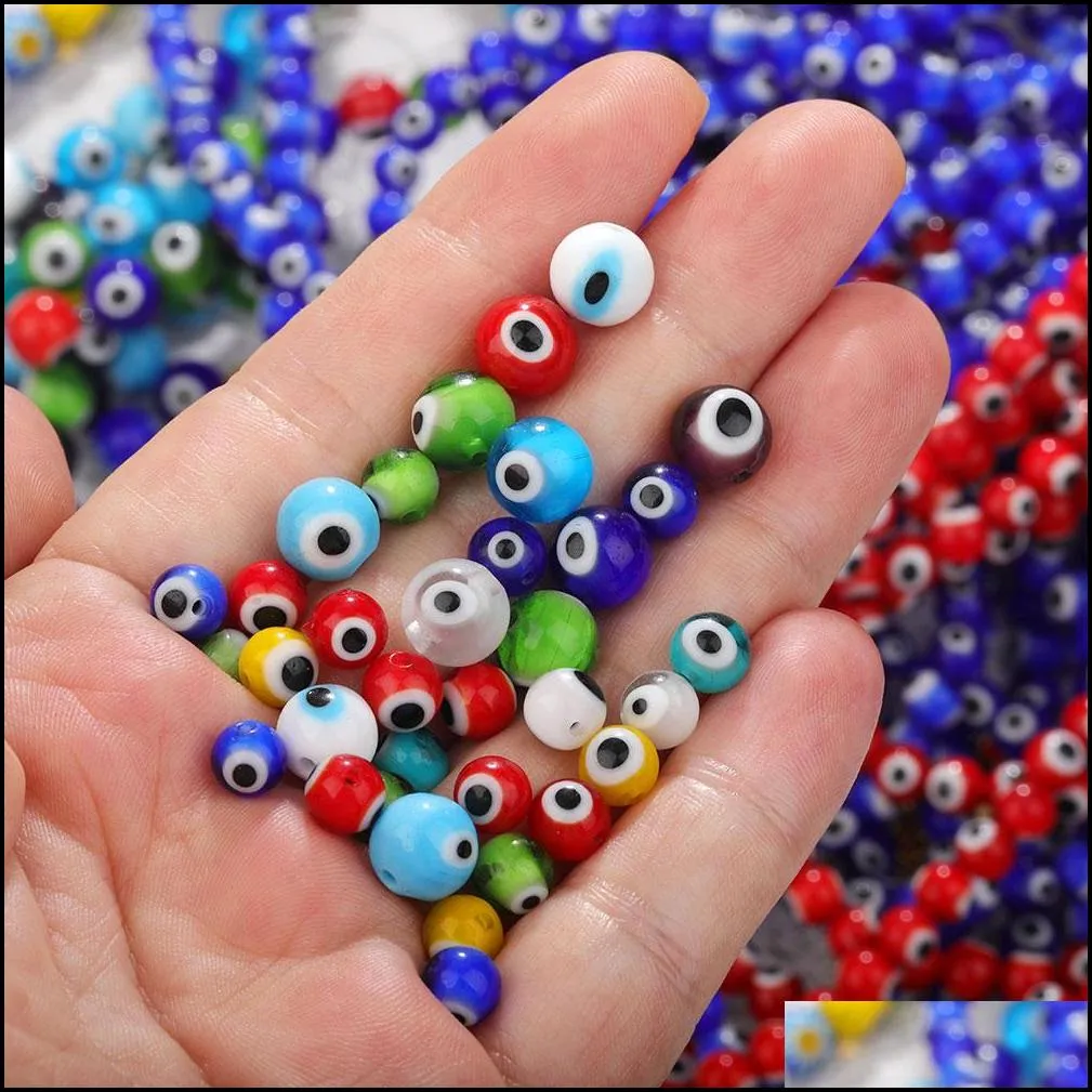 6mm 8mm liuli evil blue eye loose beads stone for jewelry making diy bracelet necklace handmade jewellry findings