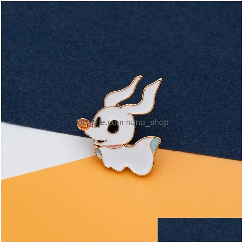 cute animal brooch for women fantasy cat dog bat enamel cartoon faceless zinc alloy badge set 9pcs children couple gift bag