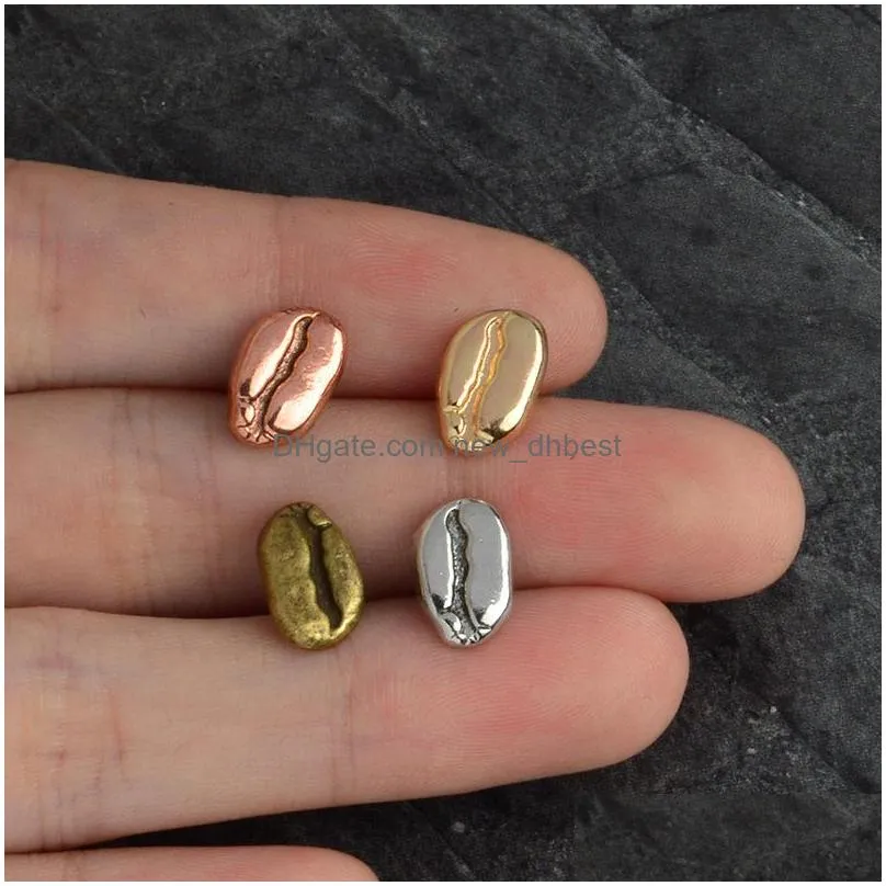 creative coffee beans shaped brooches set 4pcs enamel gold plated alloy badges for girls paint lapel pins collar jewelry gift clothes