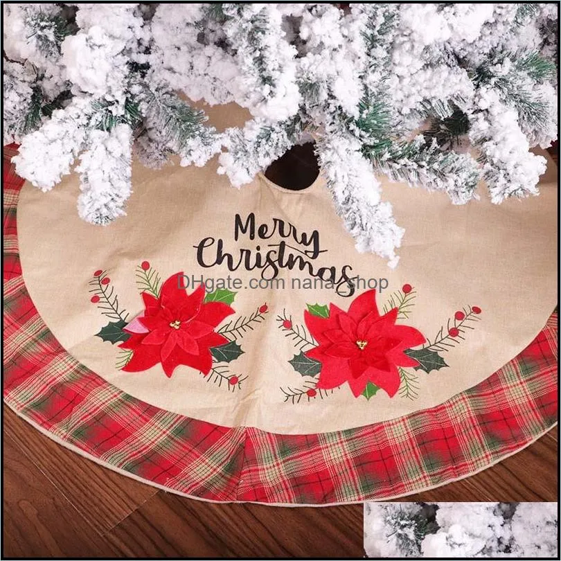 merry christmas tree skirt cushion flower print xmas tree skirts party festive party home decoration