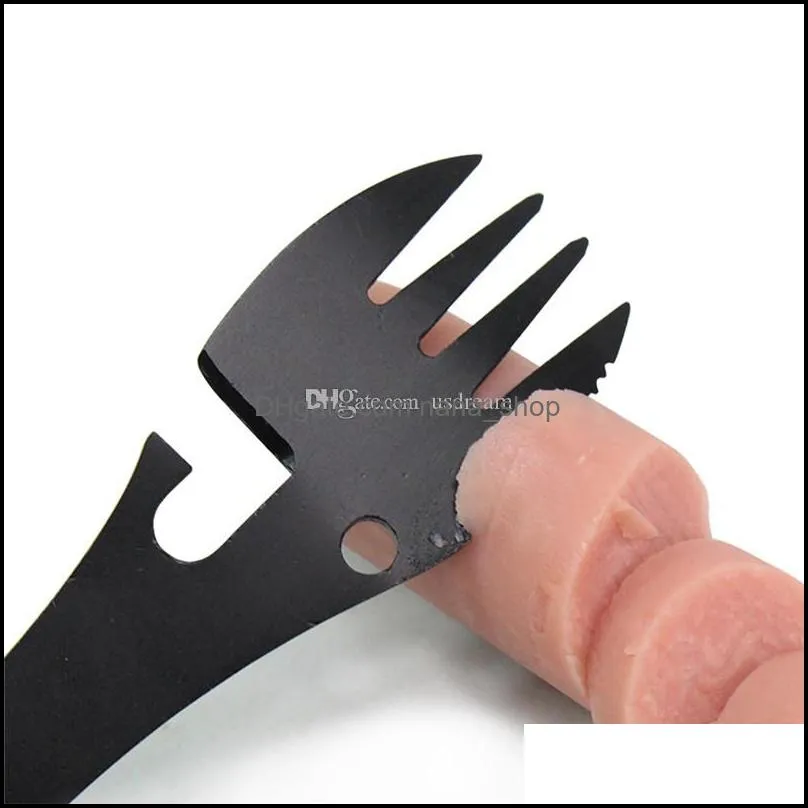 multi function fork spoon bottle opener hand tool stainless steel outdool survival edc tableware hand tool