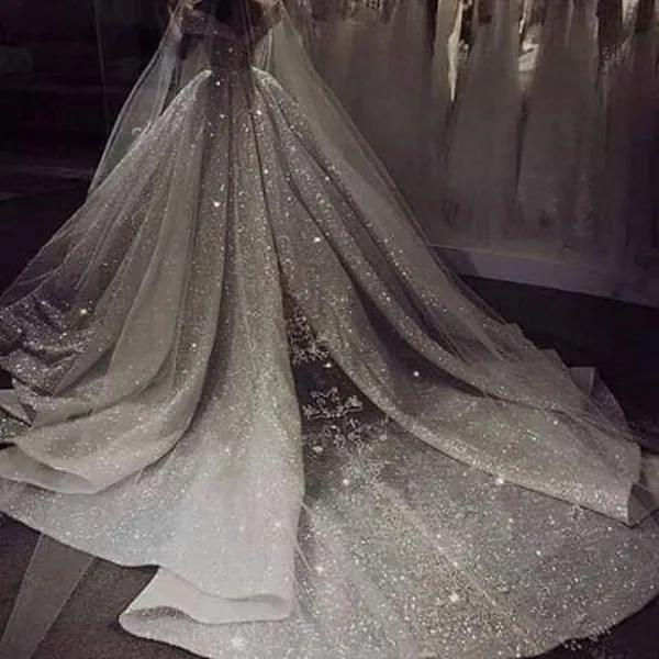 Luxury Sequined Glitter Ball Gown Wedding Dresses For Bride Sexy Off The Shoulder Dubai Arabic Princess Bridal Gowns Vintage Plus Size Ballgown Vestidos AL7973