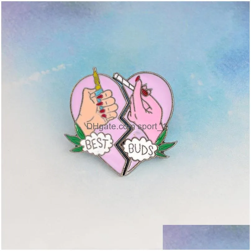 european buds heart shaped brooches cartoon cigarette lighter creative enamel pins alloy brooch for girls denim shirt badge jewelry couple gift bag