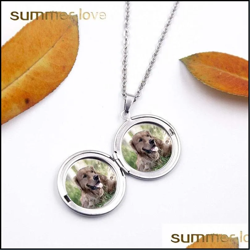 new stainless steel round open lockets pendant necklace for women men could holds photos engraving words necklace jewelry gift