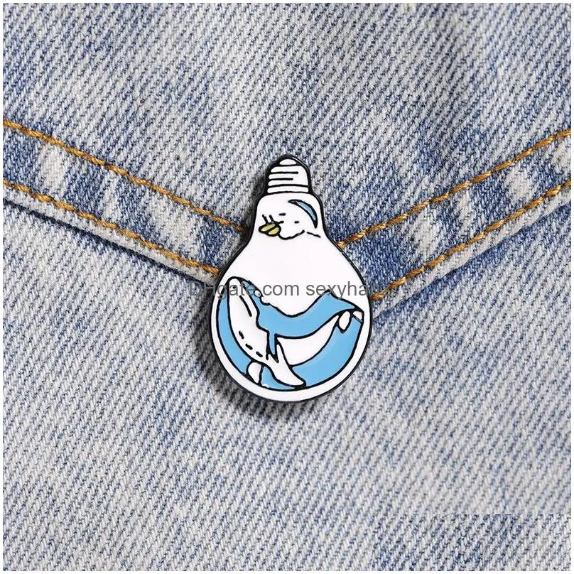 fantasy ocean enamel pin mermaid tail whale brooch pins funny alloy brooches for girls gift jewelry badge bag sea ocean wave shirt pin